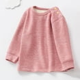 thumbnail image 5 of Bixock Toddler Girls Long Sleeve Shirts,Kids Crewneck Pullover Tops Solid Color Brushed Dralon Knit Thermal Layering Top Boys Girls Warm Shirt for Cold Winter Wear Girls Clothings, 5 of 7