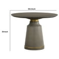 thumbnail image 4 of 39 Inch Round Concrete Dining Table with Metal Accents, Gray - Saltoro Sherpi, 4 of 5