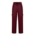 thumbnail image 2 of uikmnh Men's Solid Drawstring Elastic Waist Solid Pocket Pants Loose Sweatpants,Mens Sweatpants,Size M, 2 of 4