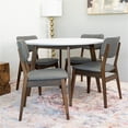 thumbnail image 6 of Cambria 5-Piece Mid-Century Dining Room Set w/4 Fabric Dining Chairs in Gray, 6 of 6