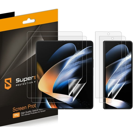 (2 Pack) Supershieldz Designed for Samsung Galaxy Z Fold 5 5G (2 Main Screen and 2 Front Screen) Screen Protector, High Definition Clear Shield (TPU)