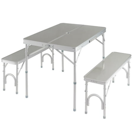 Costway Aluminum Portable Folding Picnic Table Camping Suitcase W Costway Aluminum Portable Folding Picnic Table Camping Suitcase W Bench 4 Seat Outdoor