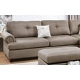 thumbnail image 4 of Mocha Color Reversible L/R Sectional Sofa set Polyfiber Cushion Chaise Sofa Ottoman Couch Living Room, 4 of 7