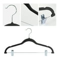 thumbnail image 3 of Unique Bargains Non-Slip Flocked Hangers with Pinch Clips 10 Packs Black, 3 of 6
