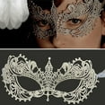 thumbnail image 1 of Musbetu Halloween Eye Cover Exquisite Lace Half-Face Masque with Rhinestone Decoration for Party Cosplay Stage Accessory, 1 of 7