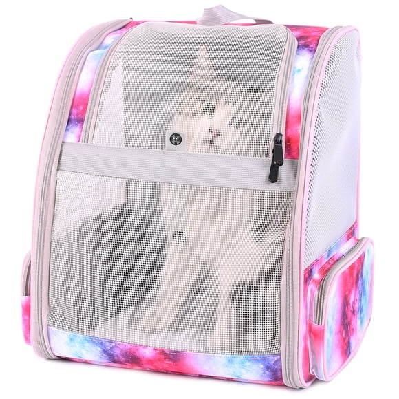 Breathable Cat Backpack, Full Ventilation Pet Carrier Backpack for Small Dog, Airline Approved Cat Carrying Backpack for Travel and Hiking