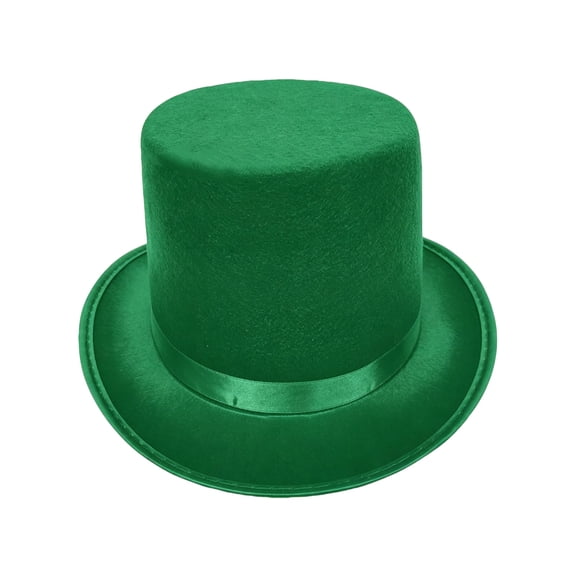Roll Brims Tall Top Hat for Adult Bowlers Hat Magicians Hat Halloween Party Hat Cosplay Costume Stage Show Headwear Green