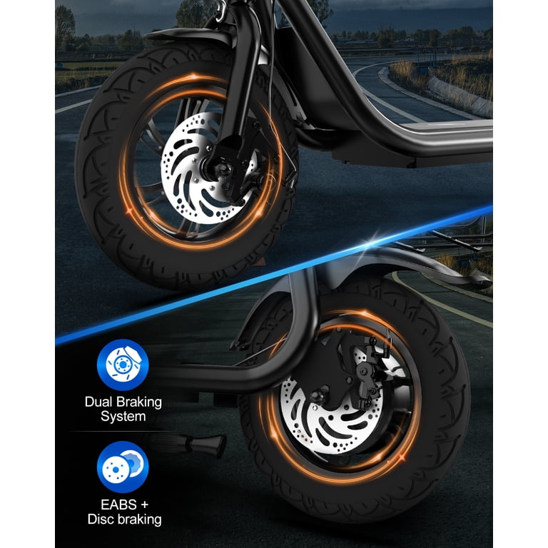 ZDZA Electric Scooter with Seat 750W Peak Motor with Carry Basket