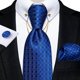 thumbnail image 1 of Corbatas de seda de lujo con estampado de cachemira en negro y dorado para hombre, 8 cm, corbata de boda para hombre, pañuelo de bolsillo, gemelos, alfiler de cuello, regalo para hombre, 1 of 4