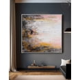 thumbnail image 3 of Handmade Abstract Painting - Golden Pink & Grey Wall Art, Modern Texture for Home Decor, Contemporary Artwork, Elegant Living Room Canvas Unstretched (Rolled) 30x30 inches, 3 of 9