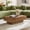 Walnut, variant on YWEN 43" Burl Wood Veneer Rectangle MDF Coffee Table with Sturdy Pedestal, Mid-Century Style Solid Wood Coffee Table, Easy Assembly, for Apartment, Living Room, Bedroom, Reception Room