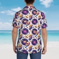 thumbnail image 4 of Sikiie record rock Skull star Print Men's Hawaiian Shirt, Summer Beach Button Pocket Short Sleeve T-Shirt,XX-Large, 4 of 7