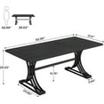 thumbnail image 2 of Tribesigns 63'' Executive Desk, Rustic Computer Desk with Gray Tabletop and Stylish Metal Legs, 2 of 5