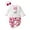 White, variant on Tisuna Bodysuit For Girls Boys Cartoon Print Long Sleeve Crew Neck Romper Comfortable Leisure Baby Kids Valentine'S Day Jumpsuit With Headband White Size 9-12 Months