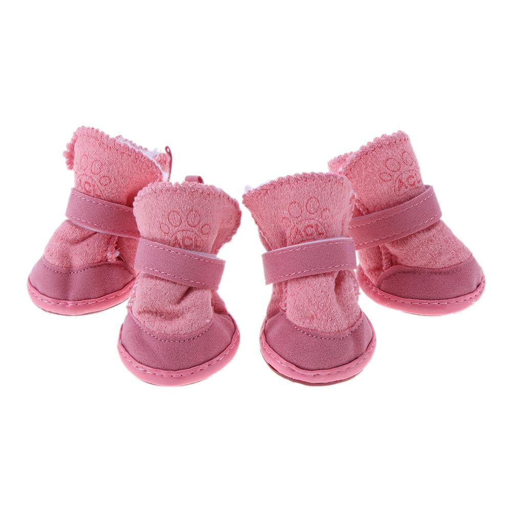 Pet Puppy Thick Snow Boots Dog Plush Winter Warm Shoes Dog Accessories SE#N 