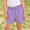 thumbnail image 2 of Jinhomg Toddle Girls Plaid Shorts Kids Gingham Boxer Shorts Elastic Waist Summer Cotton Short Pants Soft Loungewear Sleepwear 6M-7Y, 2 of 9