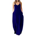 thumbnail image 1 of Robe Maxi d'Été pour Femmes Robe Longue Décontractée Bohème Sans Manches à Bretelles Smockée à Volants Longue Plage Soleil Robes, 1 of 4