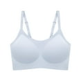 thumbnail image 3 of Sujetador de mujer Yinane Correa ajustable Ligero Cubierta completa Ropa interior cómodo para Yoga Fitness L azul, 3 of 8