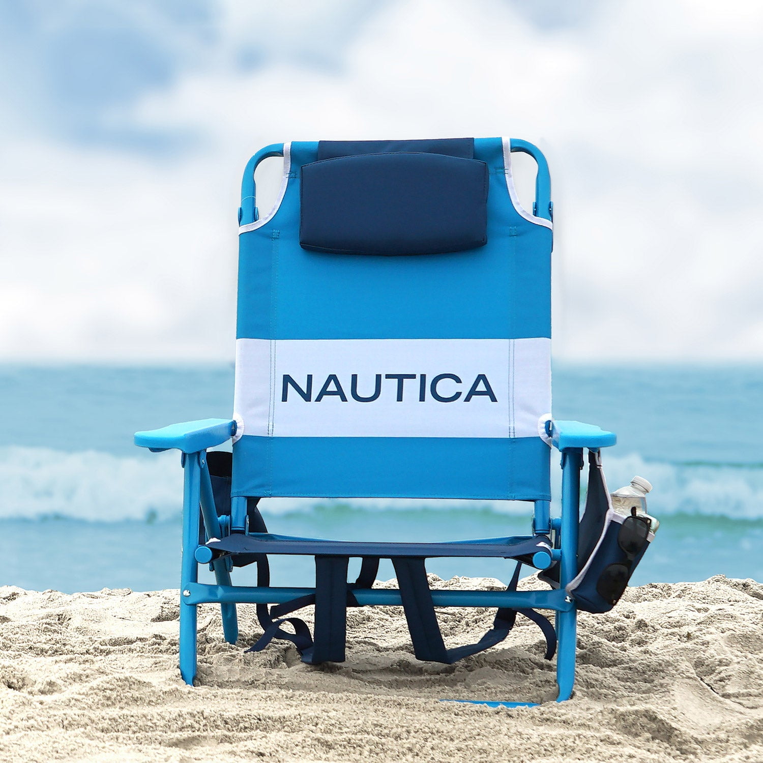 Nautica Adjustable Beach Chair Blue Walmart