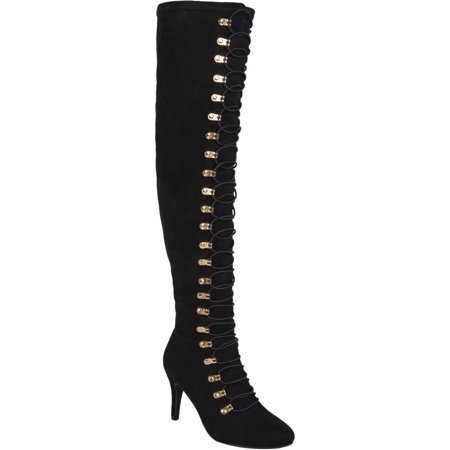 

Women s Journee Collection Trill Over The Knee Boot Black Faux Suede 12 M