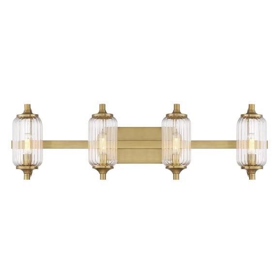 Holton 4-Light Bathroom Vanity Light in Warm Brass