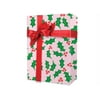 1 Pack, Pink Holly Wrapping Paper 24"x833', Full Ream Roll for Party, Holiday & Events, Made in USA
