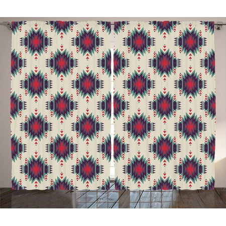Native American Decor Curtains 2 Panels Set Colorful Ethnic Indian Native American Decor Curtains 2 Panels Set Colorful Ethnic Indian Mystic Folk Motif With Aztec