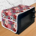 thumbnail image 1 of Floral Microwave Oven Cover, English and Vintage Style Bold Flower Colors 1950's Style Exotic Items Illustration, Water Resistant Organizer with Pockets Kitchen, 36" x 12", Multicolor, by Ambesonne, 1 of 4