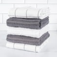 thumbnail image 2 of KAF Home Dual Purpose Cotton Kitchen Hand Towels, Reversible, 16” x 28”, Gray, 5-Pack, 2 of 10