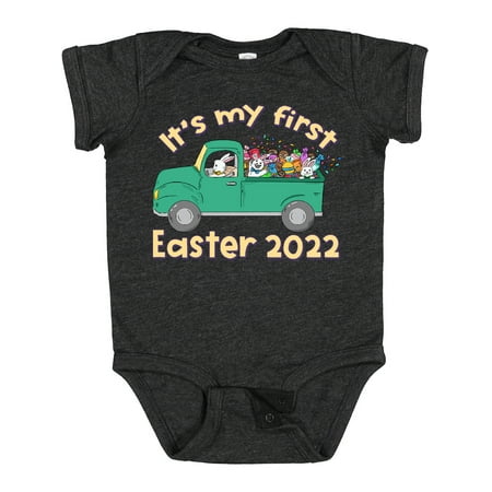 

Inktastic It s My 1st Easter Truck with Bunnies 2022 Gift Baby Boy or Baby Girl Bodysuit