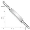 thumbnail image 3 of 14K WG Polished ID with Semi-Solid Figaro Bracelet (Weight: 1.62 Grams, Length: 6 Inches), 3 of 5