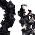 thumbnail image 2 of NAMZI 3 Yards Retro Double Ruffle Pleated Chiffon Trim, Soft Fabric Applique for Dress Decoration, Craft Sewing, Black, 2 of 2