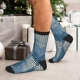 thumbnail image 7 of Rocae Cozy Knitted Blue Chevron for Adult Socks Casual Athletic Stretchy Loose Socks for Women Men Non-Slip Middle Tube Socks, 7 of 7