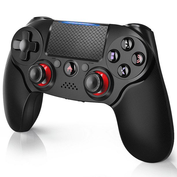 Wireless PS4 Controller, VIK Wireless Game Controller Dual Vibration 750 mAh Game Joystick Controller for PS4/ Slim/Pro, Compatible with PS4 Console, With 6-axis Gyro Sensor and Touchpad, Black