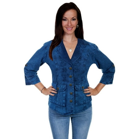 Gusset Flap Over Brief - Scully Jacket Womens 3/4 Sleeve Button Front Gusset Flap PSL-191
