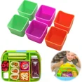 thumbnail image 2 of Silicone Lunch Box Microwaveable Household Square Salad Dressing Compartment Artifact Lunch Box for Kids 180ml 4PCS, 2 of 6