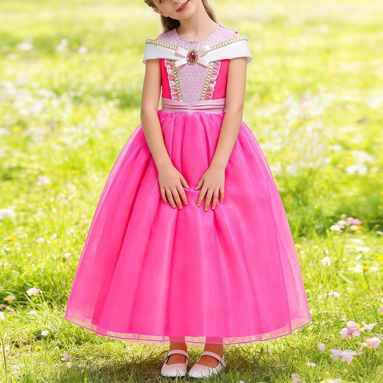 princess dresses size 7 8 Auroural Girls Dresses Size 7/8 Girl's Wedding Birthday Princess Dress Dresses Girls Off Shoulder Dresses Girl's Medium To Large Size one-Shoulder