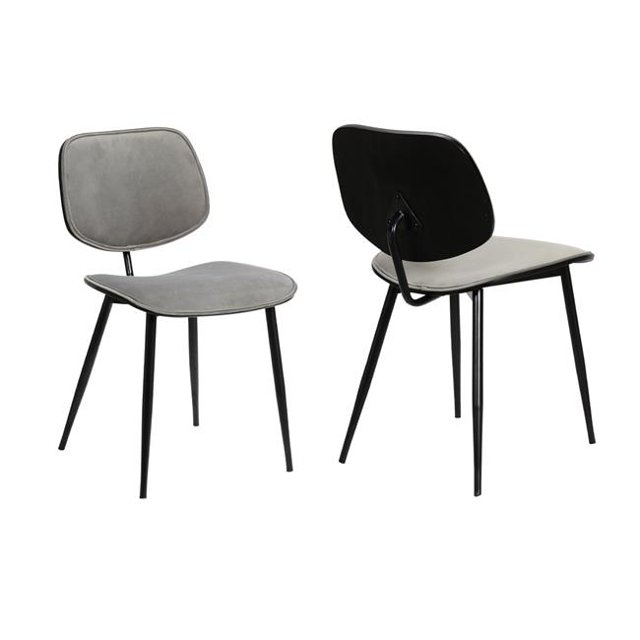 Armen Living LCLZSIBLGR Chaise d'Appoint Moderne en Velours Gris Lizzy - Lot de 2