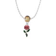 thumbnail image 2 of Delight Jewelry Silvertone Red Rose Flower Mia Monkey Charm Necklace, 2 of 4