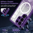 thumbnail image 5 of Dteck Magnetic Shockproof Glitter Clear Phone Case with Built-in Screen Protector For Samsung Galaxy S26 Ultra, Purple, 5 of 7