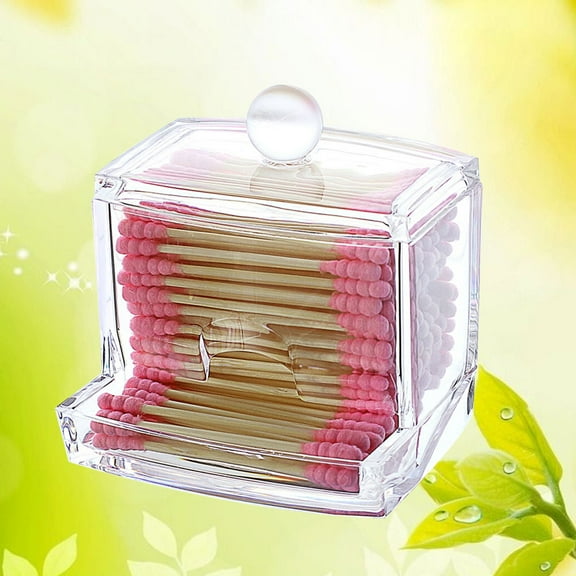 Masteelf  Tip Swab Jar Crystal Cotton Box Cosmetic Storage Container Stylish