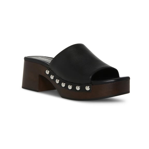 Madden Girl Womens Hilly Faux Leather Studded Slide Sandals