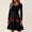 Deep Red #050, variant on Women's Halloween Dress Ghost Bat Crew Neck 1950s Cocktail Fall Dresses Long Sleeve Hepburn Vintage Casual Tea Length Dress with Belt S