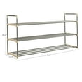 thumbnail image 2 of Somerset Home 3-Tier Stackable Shoe Rack Organizer - 40.9"x21.2" Shoe Shelf Organizer for 15 Pairs Sneakers, Heels, Boots (Gray), 2 of 8