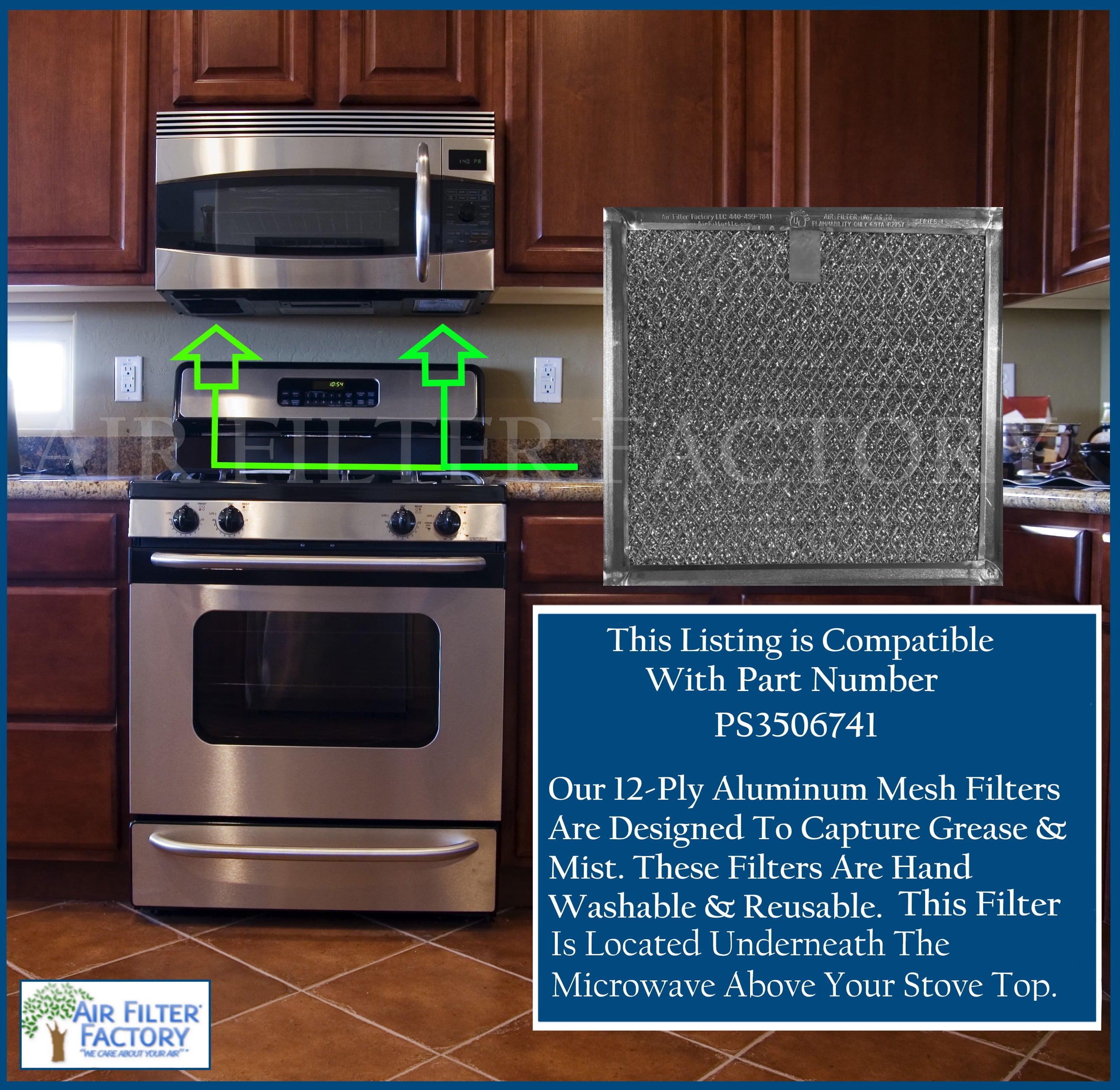Air Filter Factory Compatible with GE PS3506741 Microwave Oven 