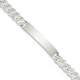 thumbnail image 1 of 925 Sterling Silver Curb Link Name Bar Identification Id Bracelet, 1 of 7