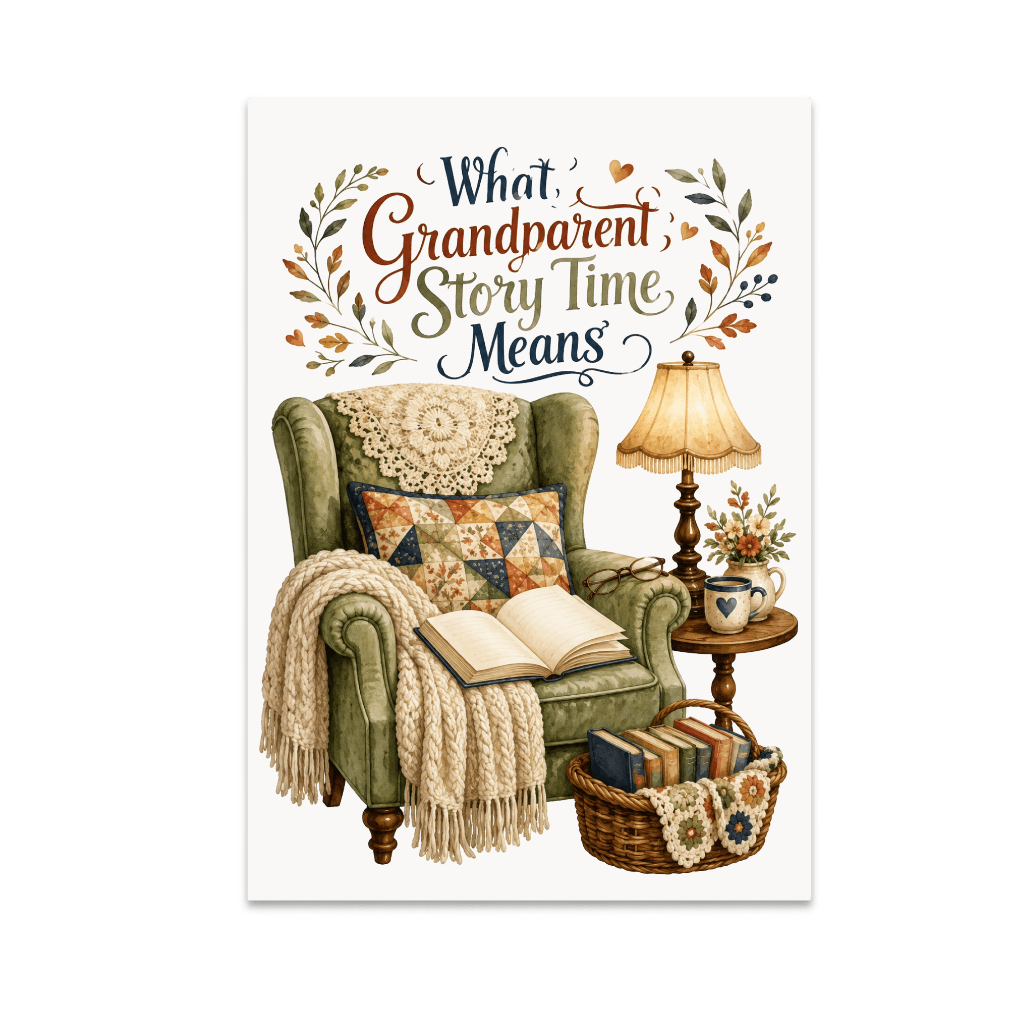 What Grandparent Story Time Means Wall Art - Grandparent Decor - 13x19 Poster Print