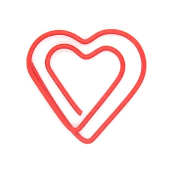 Heart Shaped Paper Clips Bookmarks Clip Office Supplies Pack of 100