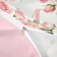 thumbnail image 4 of Catabedysis Pink Flowers ABC Print M Bedding,Personalized Monogrammed Gifts Duvet Cover Full For Girls,Pink Reversible,3pcs,1 Duvet Cover and 2 Pillowcases, 4 of 6