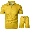 thumbnail image 2 of FINALGANG Men Versatile Outfits 3D Print Short Sleeve Turndown Collar Polo Shirt Shorts Stylish Set Design Durable Soft Fabric, 2 of 5